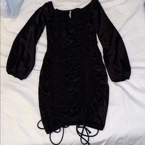 Black ruched dress